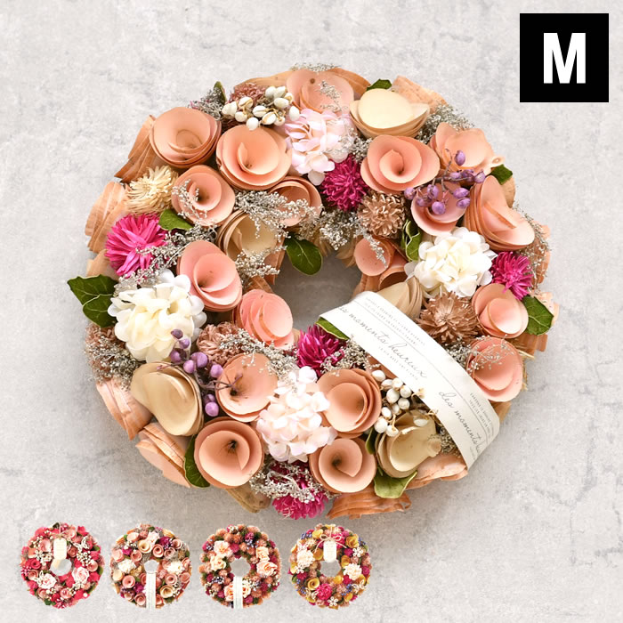 ナチュラルリース ピンクm リース 玄関 ドライフラワー 天然素材 飾り 花 直径cm以上 ドア 開店祝い アートフラワー 壁掛け ディスプレイ 内祝い 誕生日 クリスマス 母の日 新築祝い プレゼント ギフト おしゃれ かわいい 流行