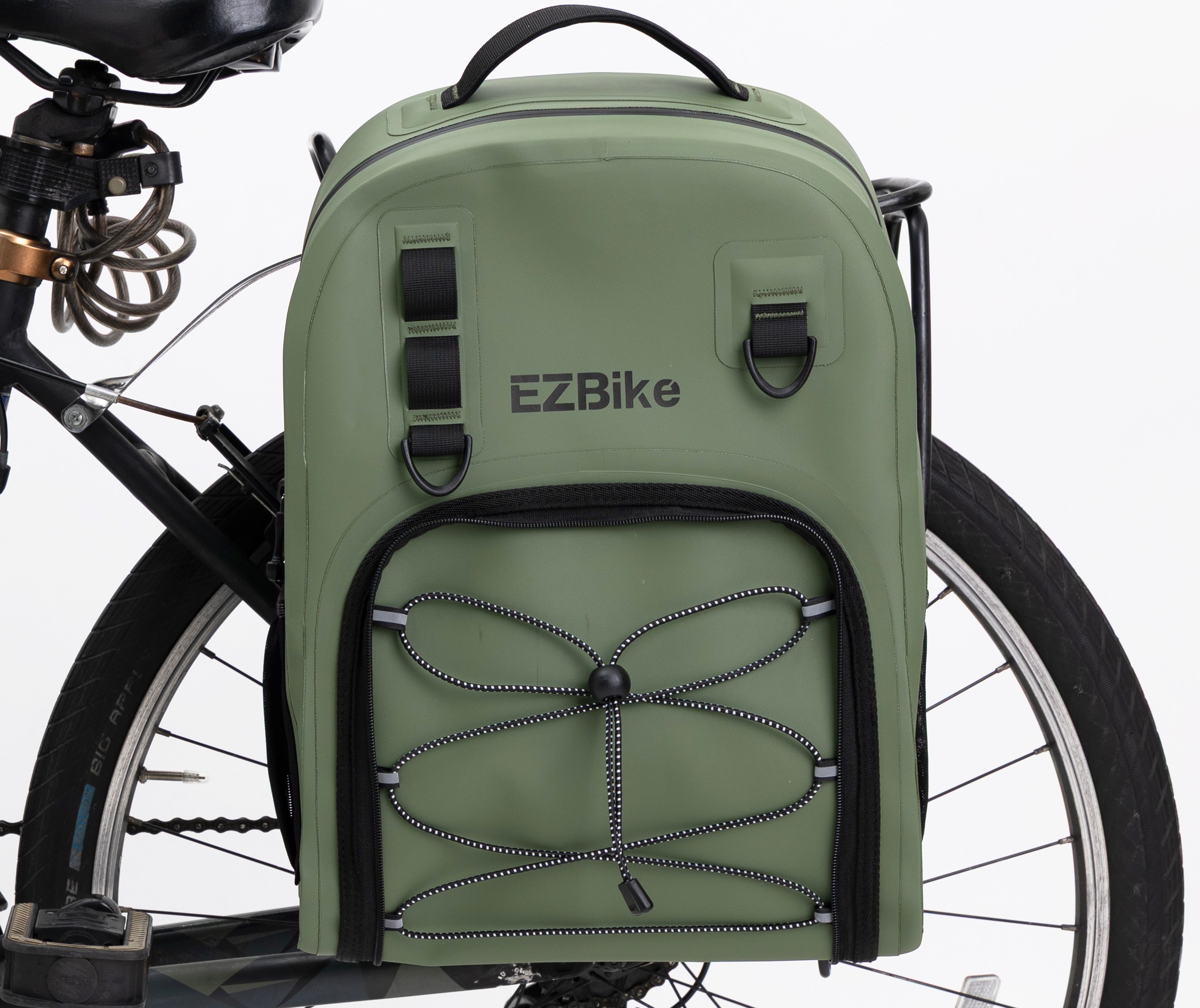【EZ Bike】サイクルトラベルバッグ 自転車リアバッグ ラックバッグ マルチ機能リュック 3WAY 防水 反射光テープ付き ヘルメット収納可能