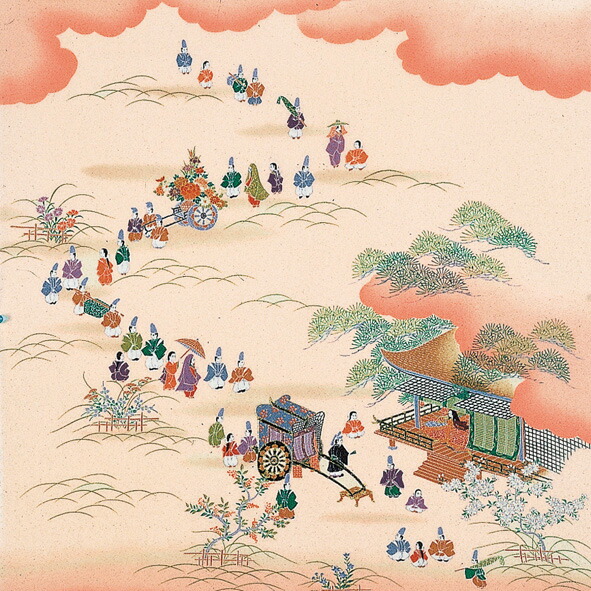 風呂敷 正絹 約70cm ちりめん 二巾 時代祭 7号 縮緬 友禅 ふろしき クリーム 絹100％ 名入れ可 日本製 おしゃれ 一升餅 一生餅 1歳 誕生日 お祝い 着物 重箱用 風呂敷専門店 ギフト 送料無料 2026 母の日