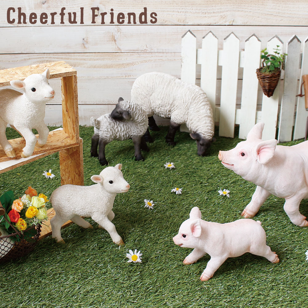 楽天市場 インテリア小物 チアフルフレンズ こぶたのヘンリー 豚 置物 動物 装飾 小物 リアル かわいい 可愛い あす楽対応 F Craft 楽天市場店