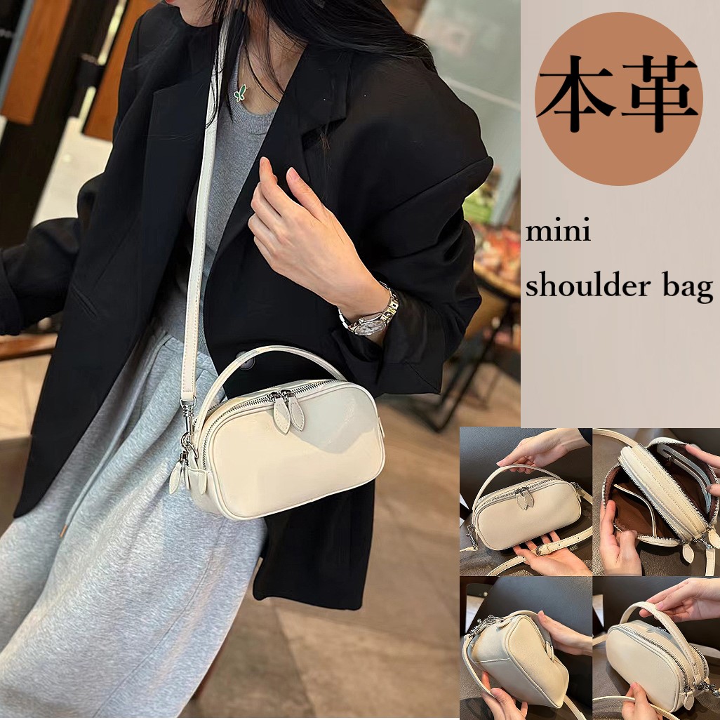 【10%offで12800⇒11520 7/19 20時まで】ショルダーバッグ ハンド シンプル 無地 カジュアル 普段使い 通勤 通学 軽い 軽量 携帯ポーチ ミニ 横型 高見え スマホバッグ 携帯バッグ レトロ クラシック スマホ入れ ダブルファスナー レディース ショルダー|F-ensemble
