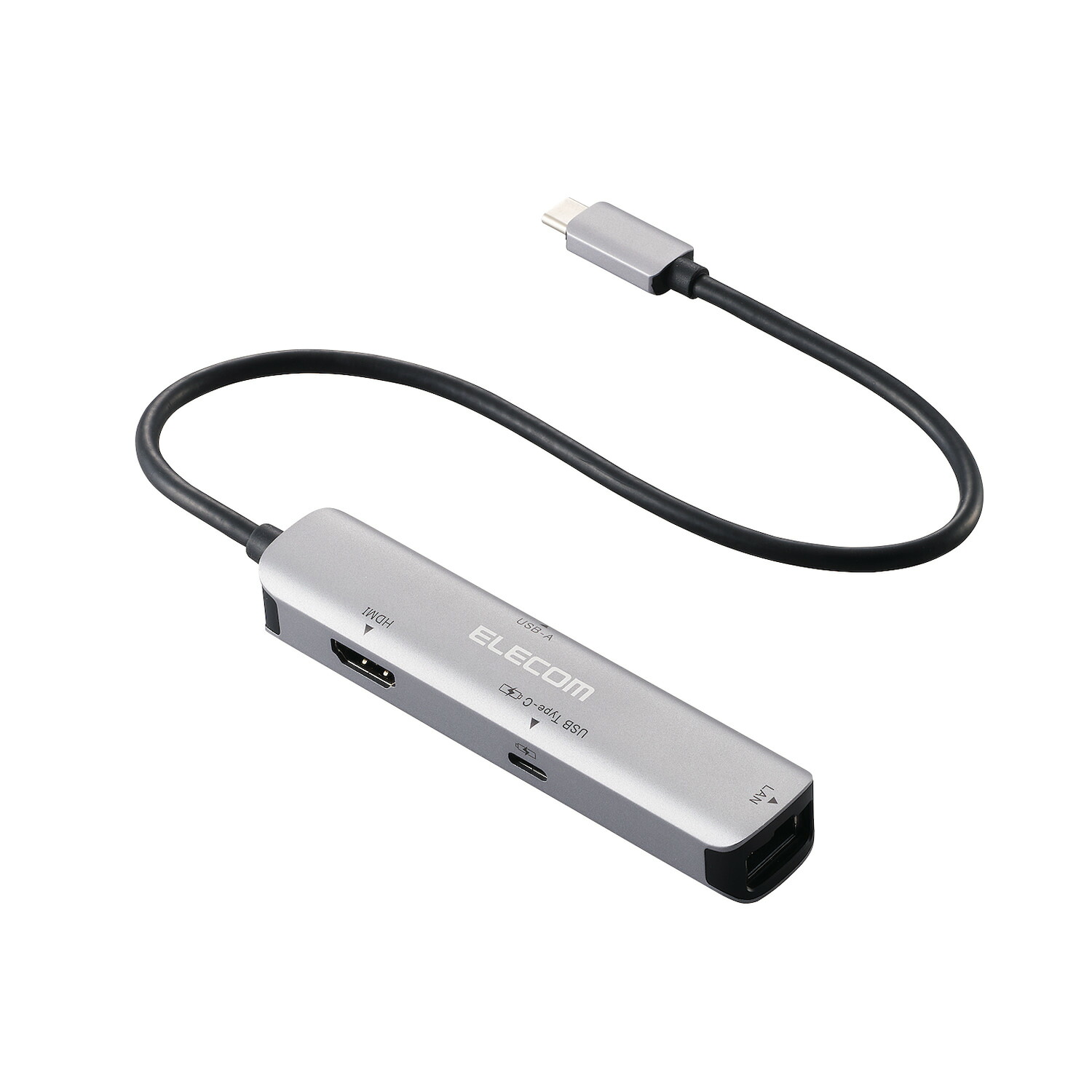 [ELECOM]USB Type C ドッキングステーション ハブ 4-in-1 PD 92W出力 USB-C ×1 USB-A ×1 HDMI ×1 RJ45 ×1 【 Windows 11 10 macOS iPadOS 等対応 】 シルバー DST-C29SV/DSTC29SV