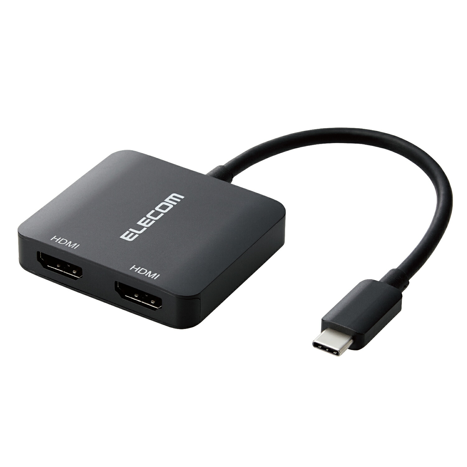 [ELECOM]USB Type-C - HDMI 変換 ( USB-C プラグ to HDMIポート×2 ) 12cm 4K 60Hz 【 タイプC ポート搭載機器各種対応 】 3画面表示 ブラック AD-CHDMI2BK2/ADCHDMI2BK2