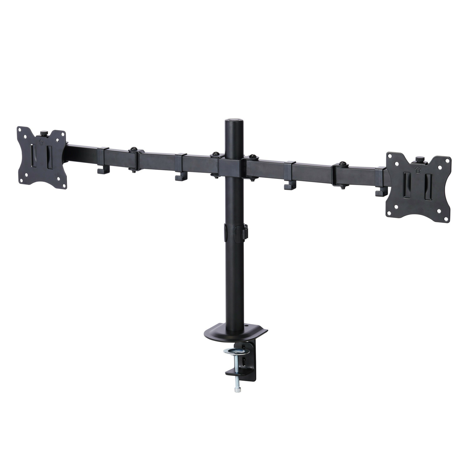[ELECOM]モニターアーム デュアル 2画面 【 17~32インチ 耐荷重9kg VESA規格75×75/100×100 ディスプレイ 対応 】 クランプ＆グロメット式 ケーブル収納 ブラック DPA-DN01BK/DPADN01BK