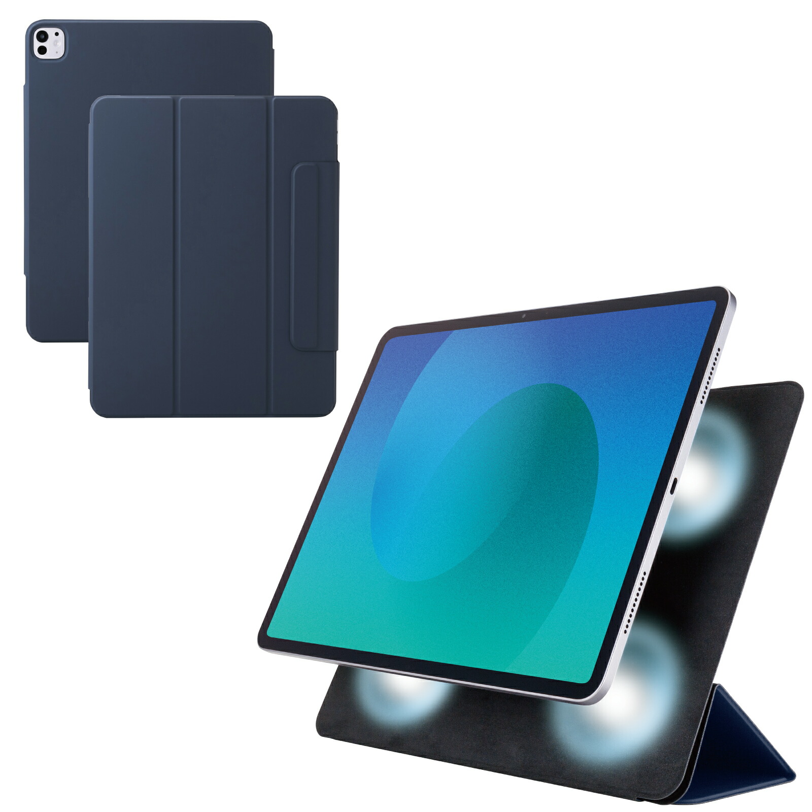 ☆マラソン期間中ポイント10倍/[ELECOM]iPad Pro ケース 13インチ ( M4 ) マグネット着脱フラップ カバー 2アングル スタンド オートスリープ機能 軽量 薄型 ネイビー TB-A25PLWVPF2NV/TBA25PLWVPF2NV