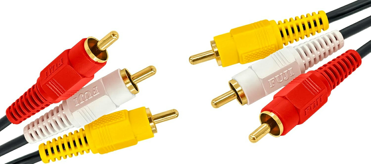 楽天市場】[3m][フジパーツ][R]RCAピン×1−RCAピン×2 オーディオ