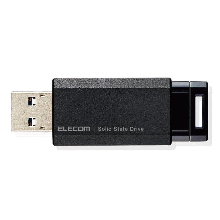 ELECOM SSD 外付け ポータブル 1TB 小型 ノック式 USB3.2(Gen1)対応