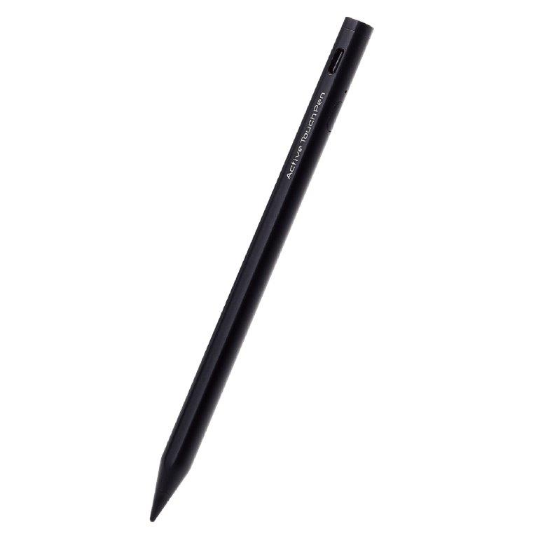 [ELECOM]タッチペン 充電式 スタイラスペン 極細 ペン先 2mm マグネット付 iPad ブラック P-TPACSTAP02BK/PTPACSTAP02BK
