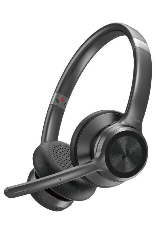 [ELECOM]無線電話受話器 上端仕掛ける 無線電話 2.4GHz Bluetooth 5.0 マイクロホン付き添い人 響動めき切り詰め テレ細工物 WEB話し合い 黒いこと LBT-HSOH20BK/LBTHSOH20BK