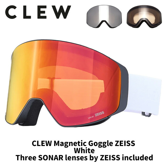 CLEW クリュー ゴーグル CLEW Magnetic Goggle ZEISS White 25-26モデル