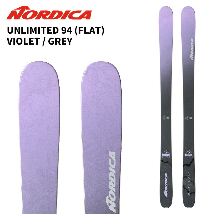 NORDICA ノルディカ スキーの板板 UNLIMITED 94 (FLAT) VIOLET/GREY 板単品 25-26 模範例