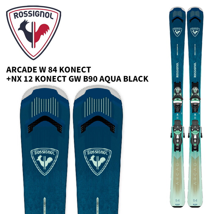 ROSSIGNOL ロシニョール スキー板 ARCADE W 84 KONECT+NX 12 KONECT GW B90 AQUA BLACK 26-27モデル レディース
