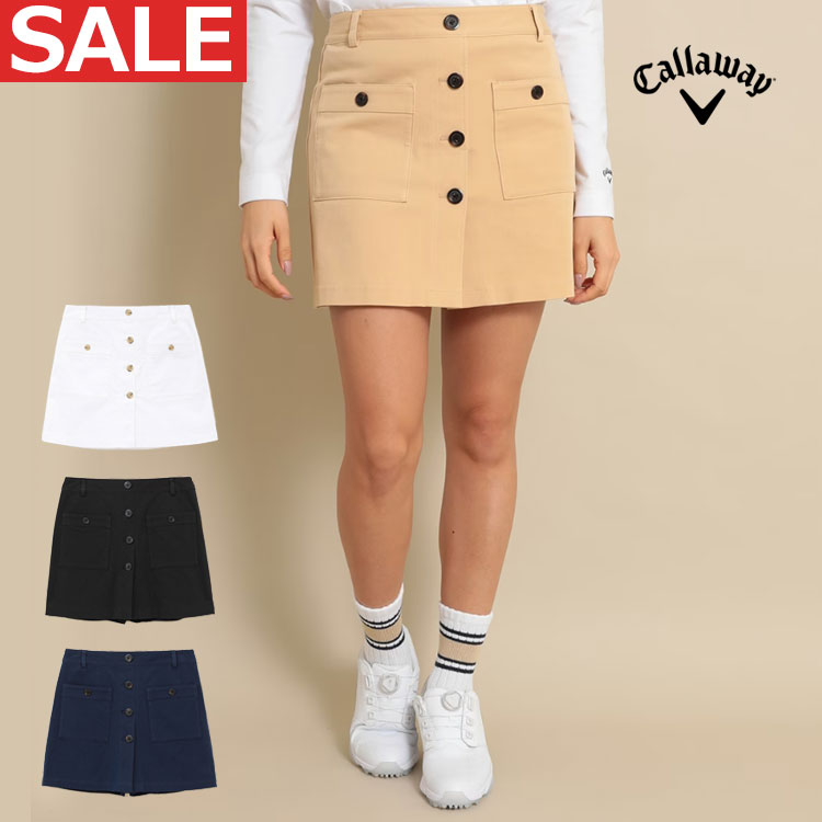 【半額以下・SALE・セール】春 夏 モデル Callaway GOLF キャロウェイ ゴルフウェア C24128201 ツイル インナー ショートパンツ スカート [ショートパンツ一体型スカート] (レディース)