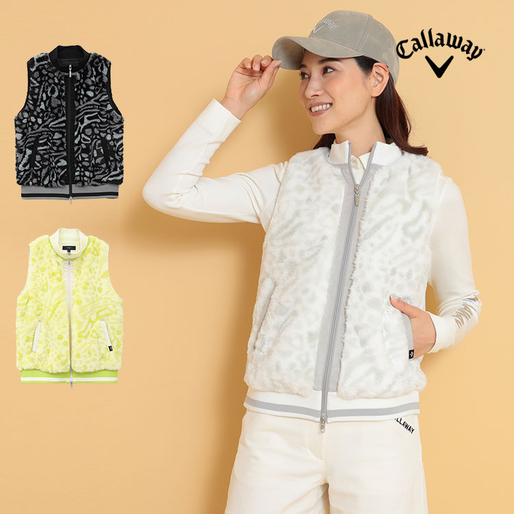【二分の一以下・SALE・大売り出し】秋 冬 Callaway GOLF キャロウェイ ゴルフ御召しもの C24216203 レオパードプリント 毛革 より良い[オリジナルレオパード風ひな形]（レディース）