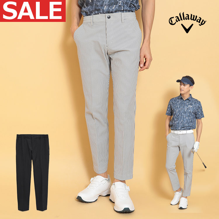 【50%OFF・半額以下・SALE・セール】2025年 春 夏 Callaway GOLF キャロウェイ ゴルフウェア C25126111 8WAY ストレッチ シアサッカー パンツ [全方向に伸びる素材 ウエストに伸縮性]（メンズ）