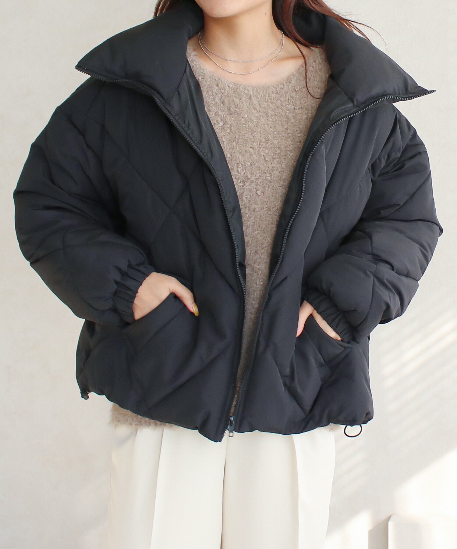 楽天市場】配色パイピングファイバーダウンJOLCIA ジョルシア