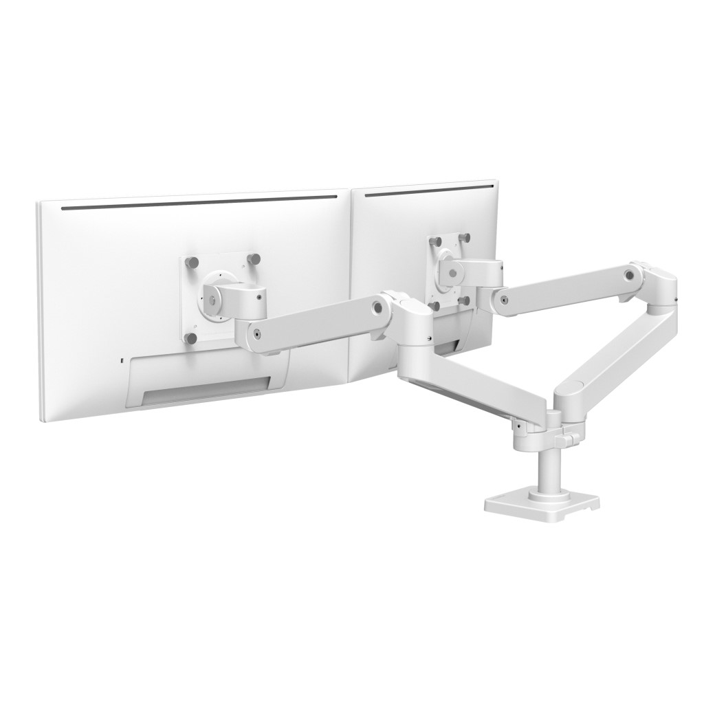 ERGOTRON LX PRO 事務机マウント 管する手 デュアル 横型 白いこと 27in(3.6～18.1kg)まで相応う 45-686-290