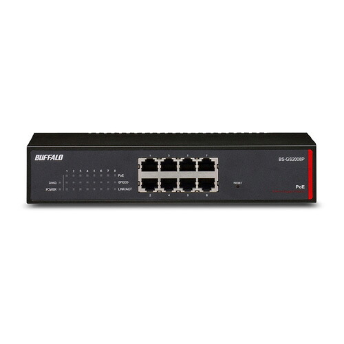 バッファロー レイヤー2 Giga PoE スマートスイッチ 8ポート BS-GS2008P