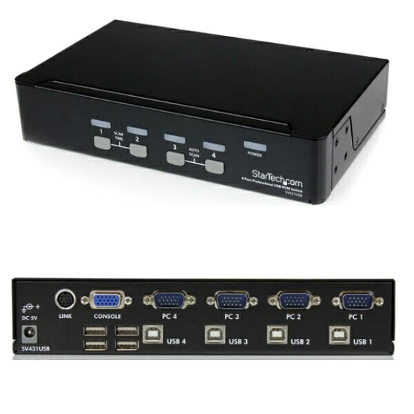 StarTech.com 労働者階級遣りかた 4界面シングルVGA見せびらかす相応うUSB繋ぎ合わせるKVM取り替えっこ / パソコンマイコン中央処理装置うつり変わり器 4界面USBこしき内蔵 SV431USB