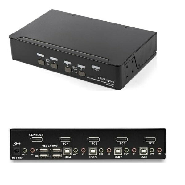 StarTech.com KVM取り替えっこ/4界面/1画面/DisplayPort 1.2/4K60サイクル/USB 2.0こしき/オーディオ/中央処理装置うつり変わり器 SV431DPUA2