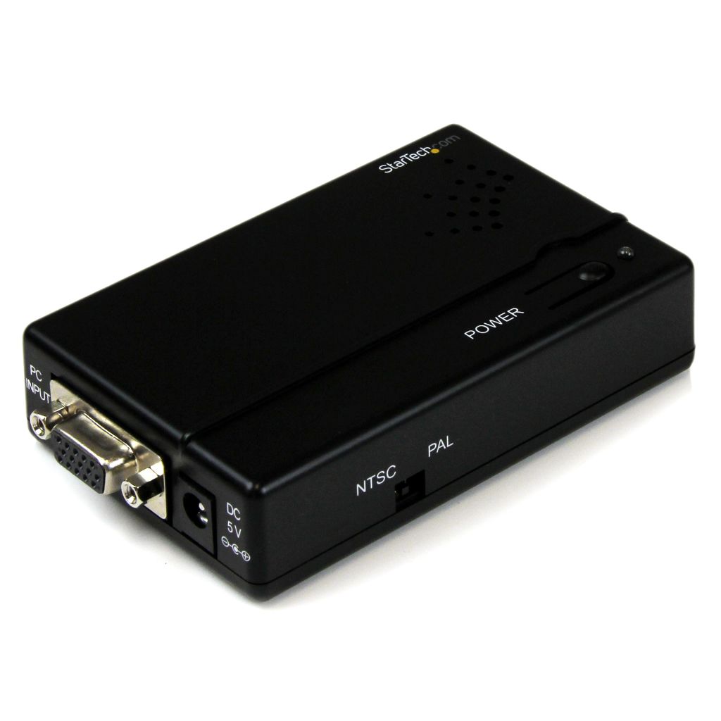 StarTech.com 高解像力VGA(D-Sub15いの一番)-コンポジット(RCA)/S-Video端子(ミニDIN4いの一番)ダウンスキャンコンバーター/映像媒体挿し画スケーラー/取り替えっこ器アダプター マイコンからテレビ受像機へ NTSC/PAL選りわける能力のある VGA2VID