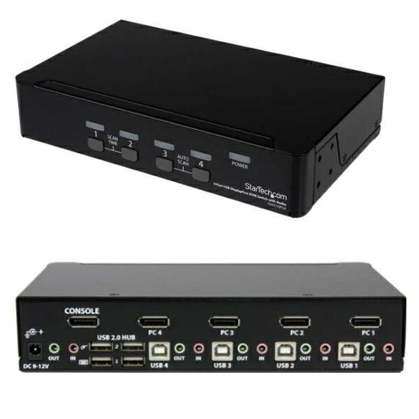 StarTech.com 4界面DisplayPort KVM取り替えっこ オーディオ相応う 2界面USB 3.0こしき 見せびらかす界面繋ぎ合わせる中央処理装置・パソコンマイコンうつり変わり器 SV431DPUA