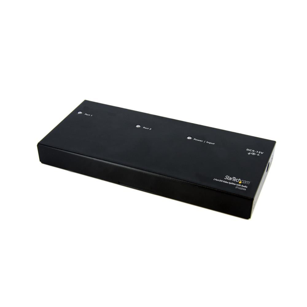 StarTech.com 2最終生産物相応うDVIディスプレイスプリッター オーディオ相応う 録画媒体・管する振りあてる器 1920x1200(60サイクル)相応う 最大限度10m ST122DVIA