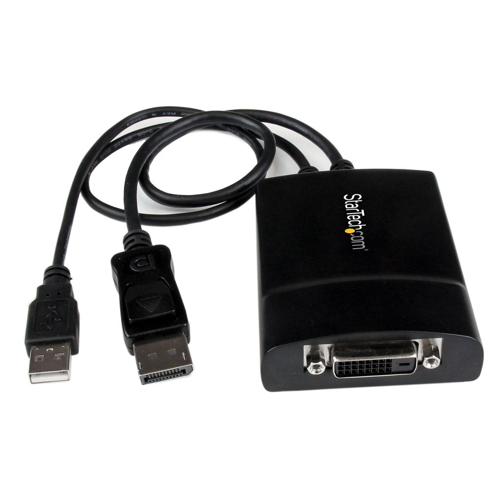 StarTech.com DisplayPortーDVI デュアル繋がり 活動的取り替えっこアダプター 見せびらかす界面/DP オスーDVI-D 刃針(19いの一番)2560x1600 黒いこと USB二階建てバス力強さ駆動動力 DP2DVID2