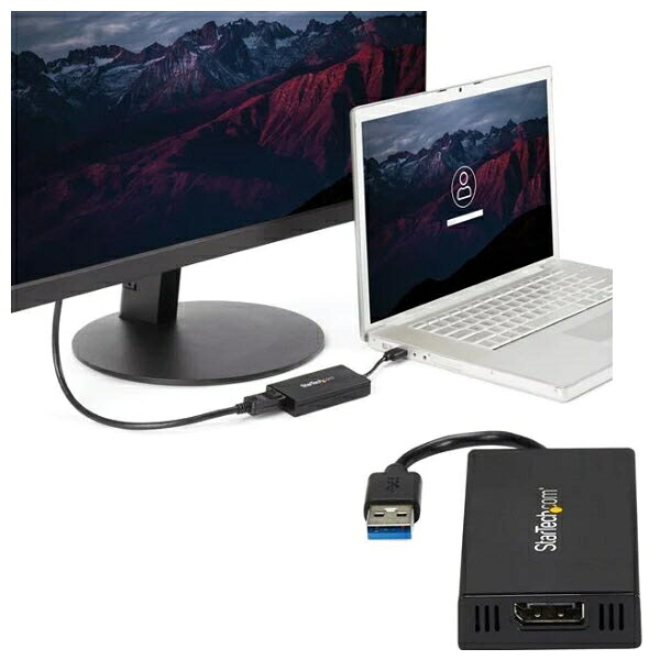 StarTech.com USB 3.0-DisplayPort変換アダプター/4K30Hz/DisplayLink認定/マルチモニター対応/USB Type-A接続/Windows & Mac/ブラック/USB-DP モニター 変換コネクター/ディスプレイ コンバーター USB32DP4K