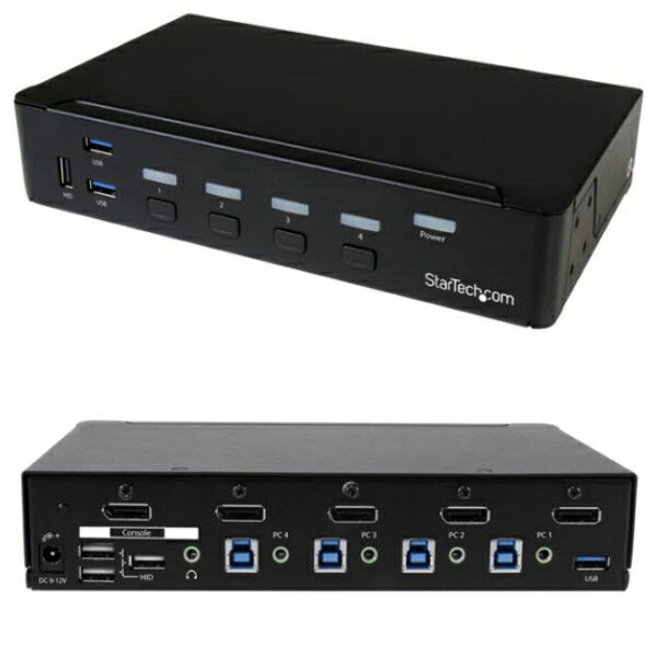 StarTech.com 4界面DisplayPort KVM取り替えっこ(4K相応う) 見せびらかす界面繋ぎ合わせる中央処理装置・パソコンマイコンうつり変わり器 3界面USB 3.0こしき SV431DPU3A2