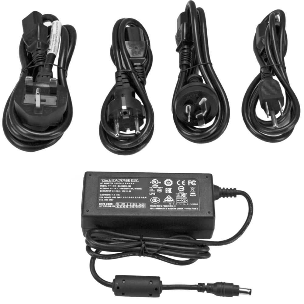 StarTech.com スペア用AC電源アダプター 12V/5A出力 交流100-240V入力 SVA12M5NA