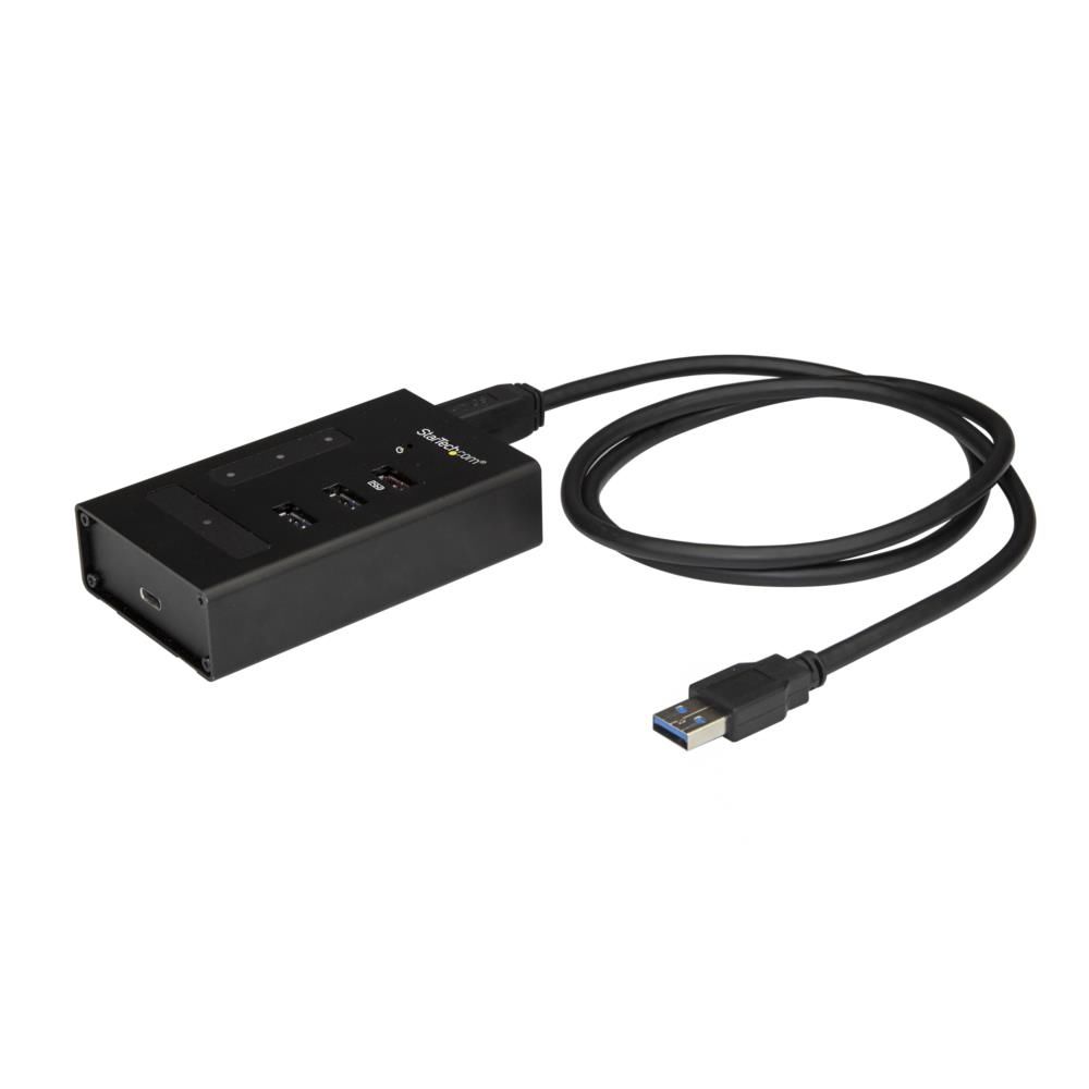StarTech.com 4ポートUSBハブ 金属ケース USB-A - 3x USB-A/1x USB-C USB 3.1 Gen 1(5Gbps) 産業用USBハブ HB30A3A1CST