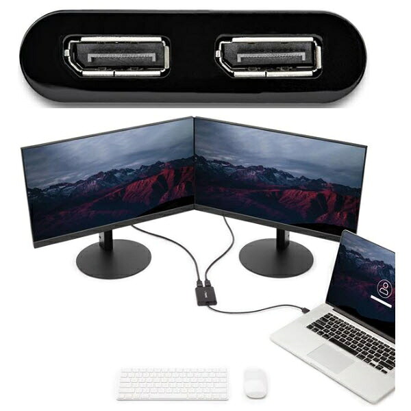 StarTech.com USB 3.0-2x DisplayPort取り替えっこアダプタ/デュアル見せびらかす/4K60サイクル/マルチ管する相応う/USB Type-A繋ぎ合わせる/Windows \u0026 Mac/黒いこと/USB-DP 管する 取り替えっこ繋ぎ/見せびらかす 変換器 USB32DP24K60
