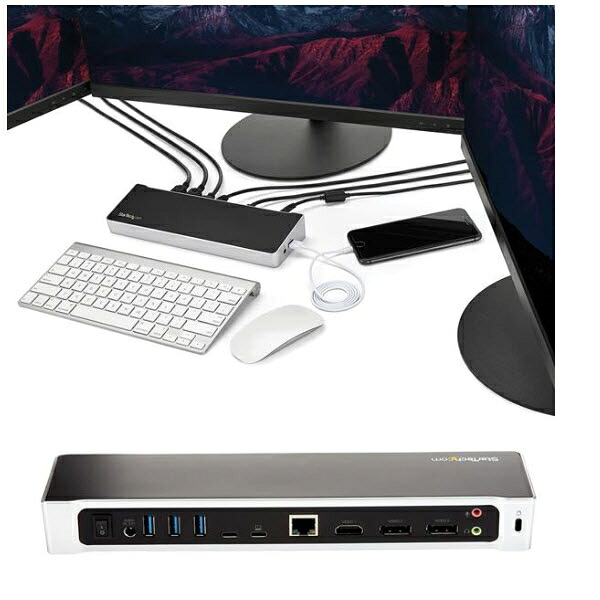 StarTech.com 縛ステイション/USB-C(USB 3.1 Gen 1)繋ぎ合わせる/トリプル管する/4K HDMI \u0026 DisplayPort/100W USB PD/1x USB-C、4x USB-A/ギガビット有線ローカルエリアネットワーク/Windows \u0026 Mac相応う/多役立つことType-Cこしき DK30CH2DEP
