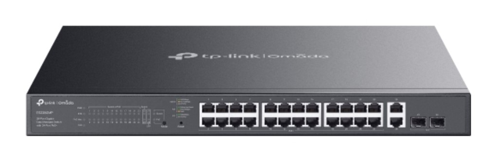 TP-Link Omada ギガビットポートx28 イージーマネージスイッチ(PoE+界面x24積み上げる) ES228GMP(UN)