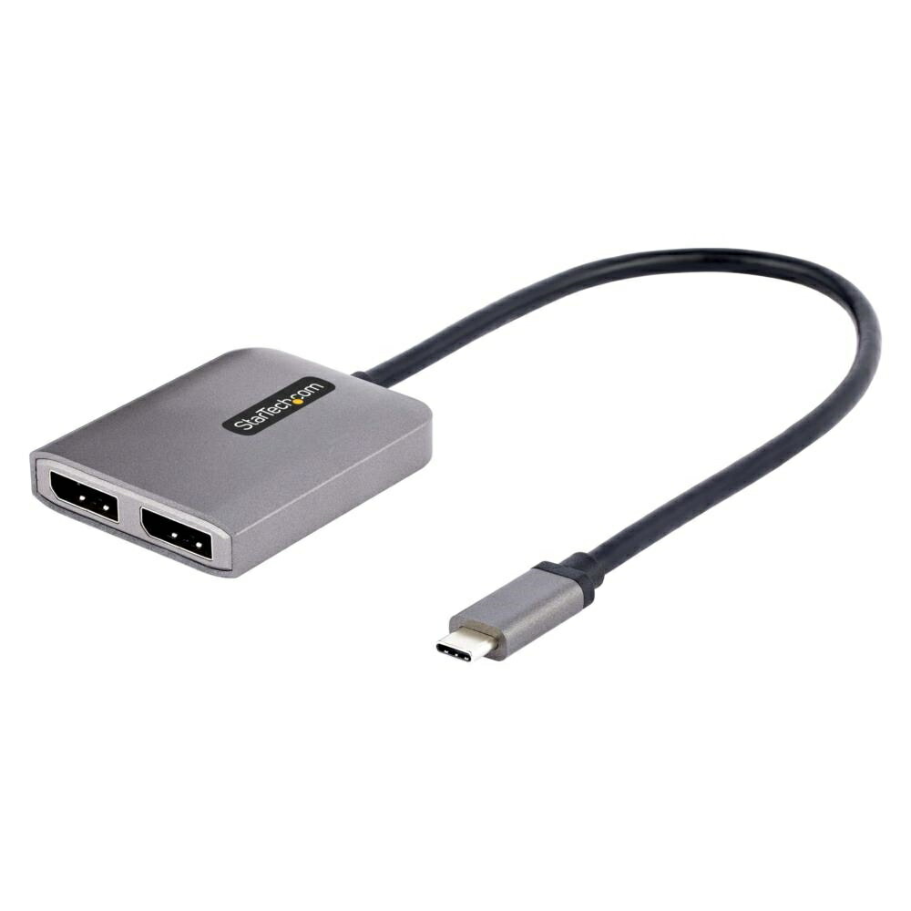 StarTech.com USB-C-2x DisplayPort 1.4 変換アダプター/デュアルモニター/5K60Hz/HDR/USB4/TB4/TB3 対応/30cm一体型ケーブル/Windowsのみ/MSTハブ/マルチモニター ディスプレイポート 分配器/Type-C ディスプレイアダプター MST14CD122DP