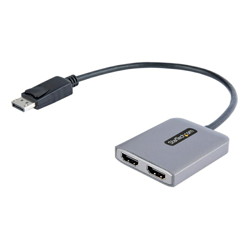 StarTech.com MSTこしき/DisplayPort1.4繋ぎ合わせる/2画面/4K60サイクル HDMI/30糎有線テレビ/DSC、HBR3/デュアル管する相応うマルチ見せびらかす取り替えっこアダプタ/HDMI振りあてる器 MST14DP122固定ディスク