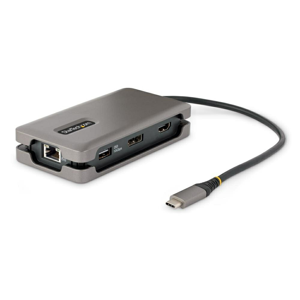 StarTech.com マルチポートアダプター/USB-C接続/シングルモニター/4K60Hz HDMI 2.0b またはDisplayPort/100W USB Power Deliveryパススルー/3x USB ハブ/ギガビットイーサネット(LAN)/32cmケーブル/Type-C ドッキングステーション/多機能ハブ DKT31CDHPD3