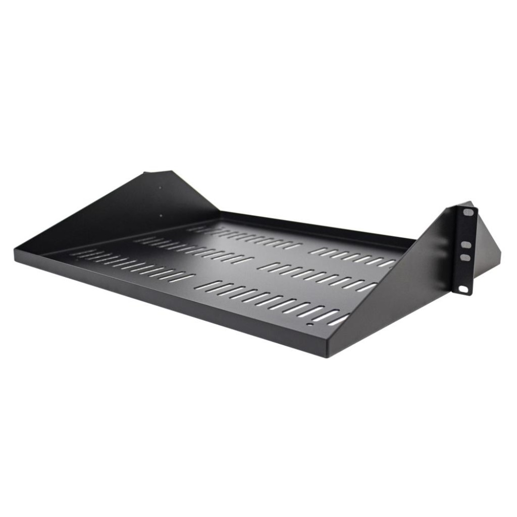 StarTech.com サーバーラック棚板/2U/センター固定型/放熱スリット付き/奥行き35.6cm/耐荷重91kg/19インチラック対応/高耐久設計/AV、データ、ネットワーク通信機器収納用 データセンター ラックマウント キャビネット用シェルフ カンチレバートレイ SHELF-2U-14-CENTER-V