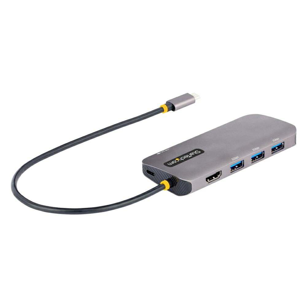 StarTech.com マルチポートアダプター/USB Type-C/USB 3.2 Gen1/シングルモニター/4K60Hz HDMI/100W USB PD/3x USB-Aハブ/GbE/USB Type-Cハブ ノートPC用ポータブルミニドック 127B-USBC-MULTIPORT 時間指定不可|F-Park