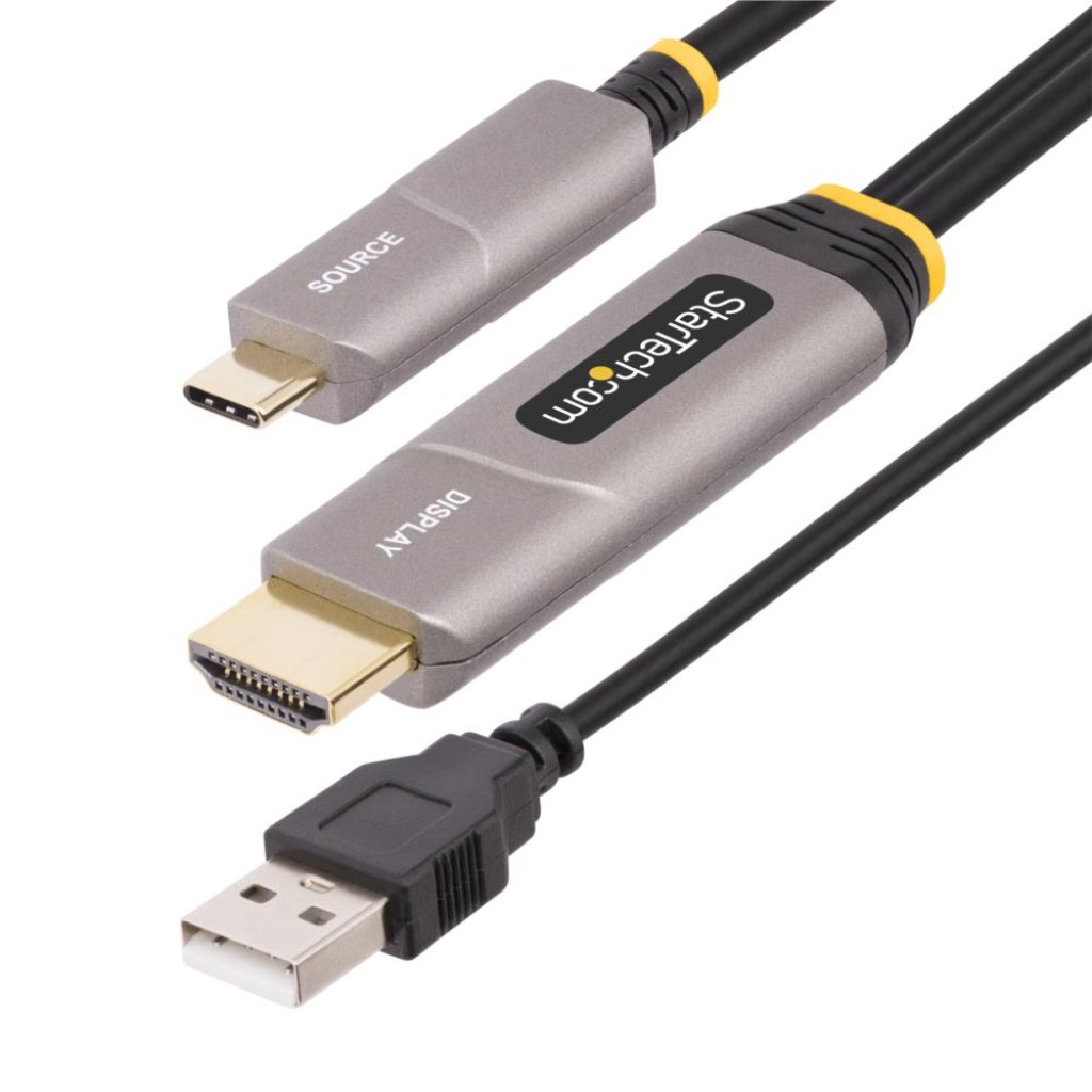 StarTech.com USB-C-HDMI 2.0変換ケーブル/アクティブ光ファイバー/9.1m/4K60Hz/HDR10対応/DP Altモード/単方向仕様/Thunderbolt 3/4互換/ディスプレイアダプター 145B-USBC-HDMI4K-AOC