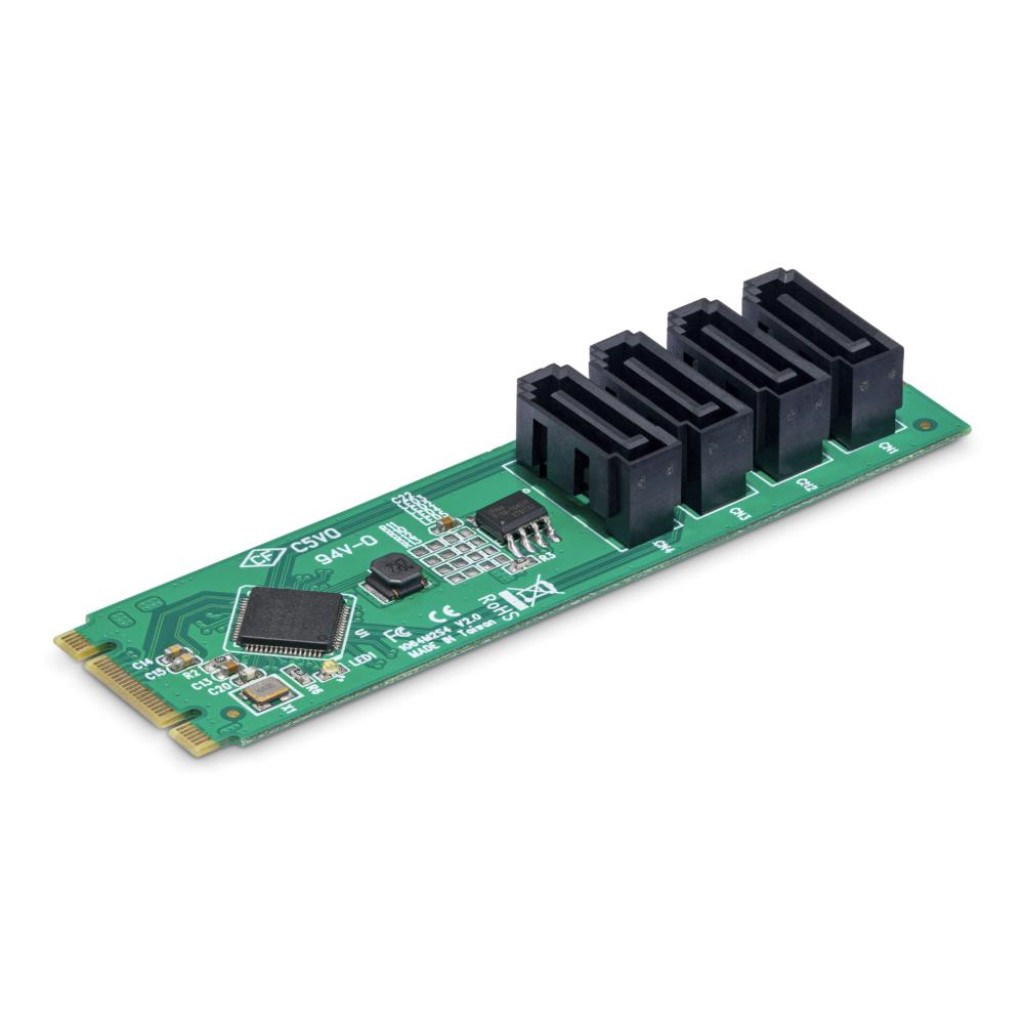StarTech.com M.2-SATAアダプターカード/4ポート/M.2 PCIe 3.0-SATA HDD/SSD/ASM1064/Windows macOS Linux/M.2 NVMe SATA拡張 増設用 変換カード 4P-SATA-M2-ADAPTER