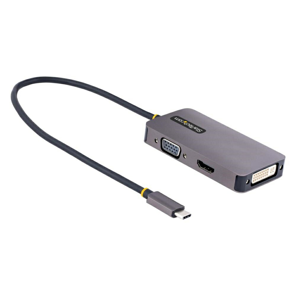 StarTech.com 見せびらかすアダプタ/USB Type-C繋ぎ合わせる/シングル管する/4K60サイクル HDMI/DVI/VGA/Thunderbolt 3 \u0026 4/各種os相応う/3-インチ-1 USB Type-C マルチポート映像媒体取り替えっこアダプタ 118-USBC-HDMI-VGADVI