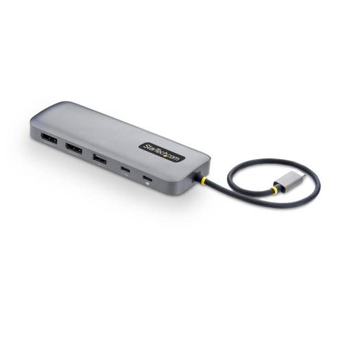 StarTech.com マルチポートアダプタ/USB-C繋ぎ合わせる/デュアル管する/DisplayPort 4K 60サイクル/100W PD/5x USB 5Gbps/イーサネット/10-インチ-1 縛ステイション 189B-USBC-MULTIPORT