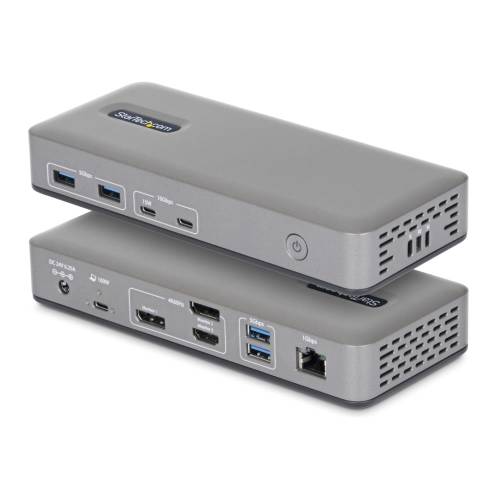 StarTech.com 縛ステイション/USB-C繋ぎ合わせる/3画面 DisplayPort + HDMI(2x 4K60サイクル、1x 4K30サイクル)/100W PD/2x USB-C + 4x USB-A/ローカルエリアネットワーク/１番ウッド不必要/Windows用/多役立つことこしき 199N-USBC-DOCK
