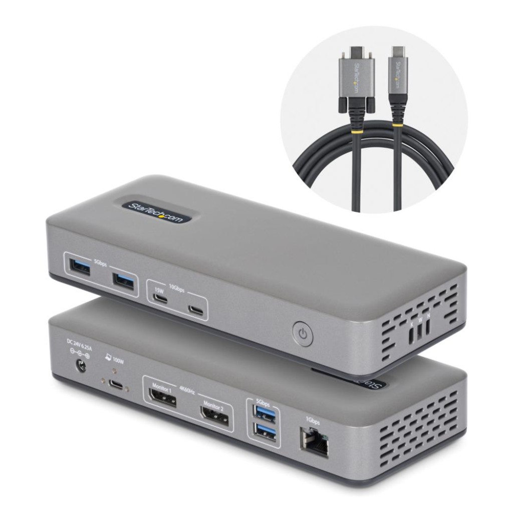 StarTech.com 縛ステイション/USB-C繋ぎ合わせる/2画面/4K60サイクル DisplayPort/100W PD/2x USB-C + 4x USB-A/ローカルエリアネットワーク/１番ウッド不必要/Windows用/多役立つことこしき 201N-USBC-DOCK
