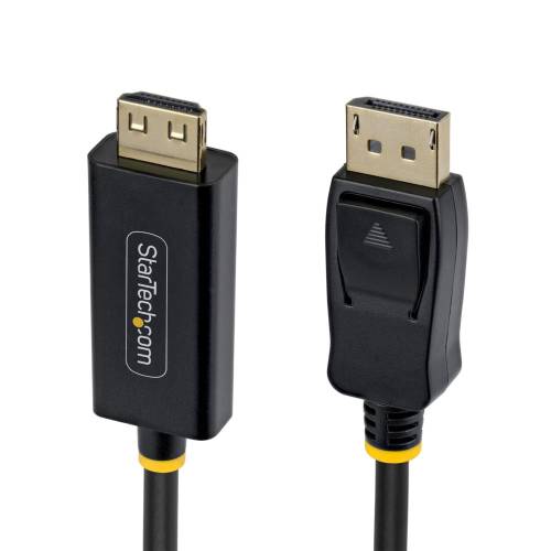 StarTech.com DisplayPort-HDMI取り替えっこ有線テレビ/3m/4K60サイクル/挿し画最終生産物側抜けにくい手持ち部分心積もり/HDR/単道のり遣りくち/事務机とっ始めパソコン ディスプレイビデオコンバーター 3M-DP-HDMI-4K60-GR