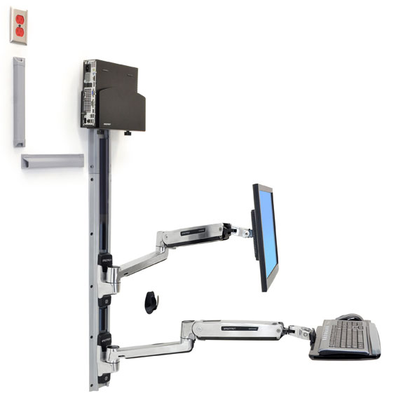 ERGOTRON LX 昇降式ウォールマウントシステム 小型中央処理装置保持者 45-359-026