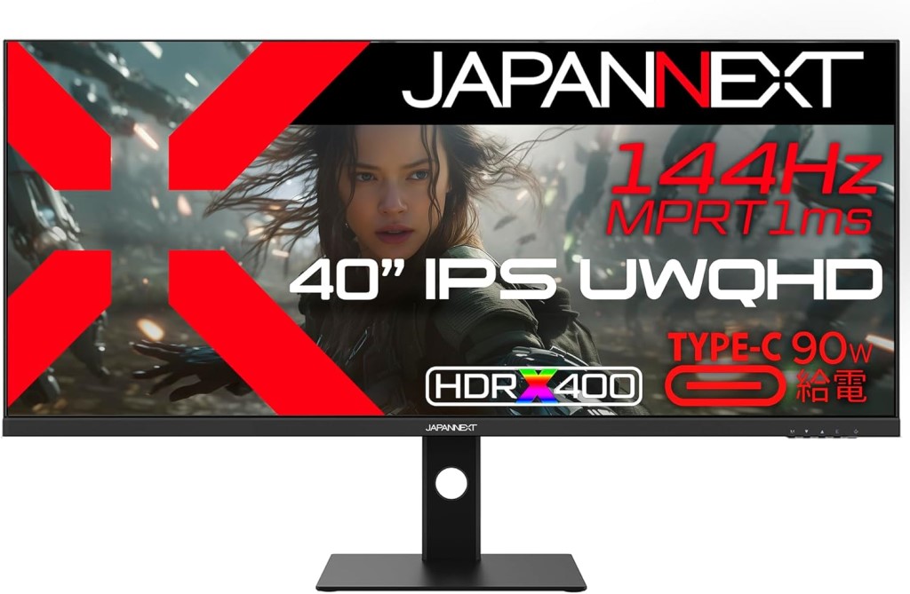 ジャパンネクスト 40インチ ワイドゲーミングモニター(3440x1440/IPS