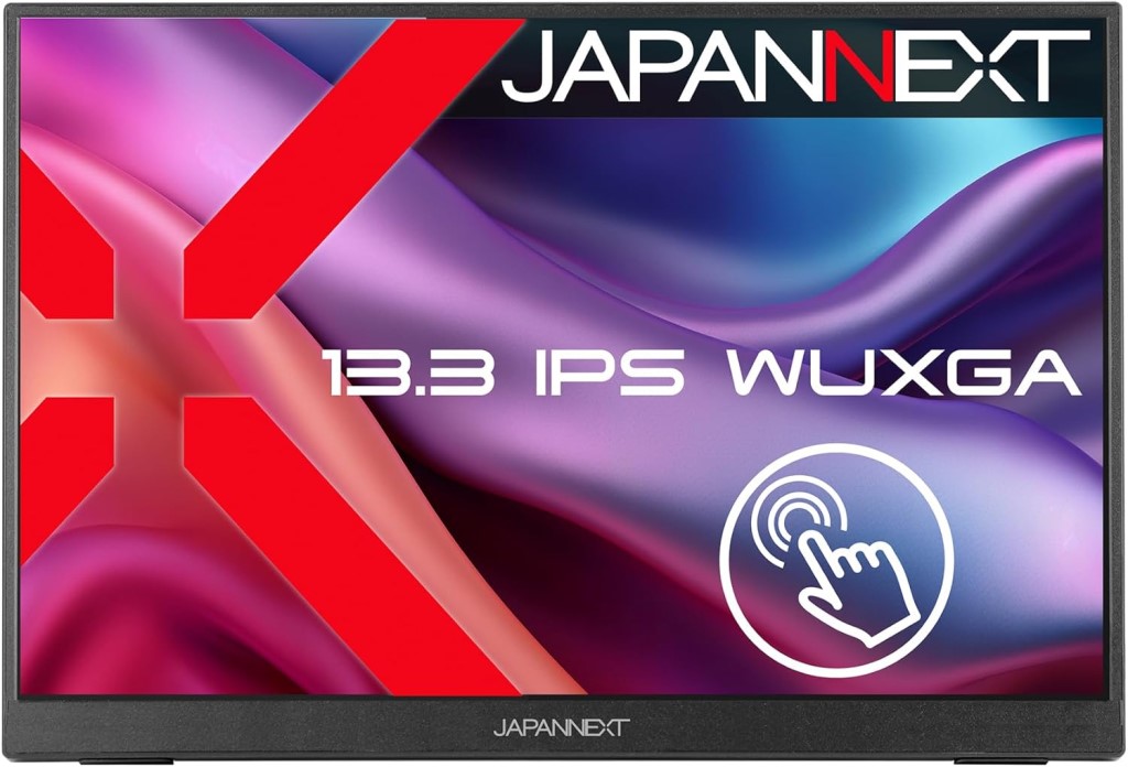 ジャパンネクスト 13.3in タッチパネルモバイルディスプレイ(1920x1200/IPS/miniHDMI/TypeCx2/金棒引き/非光輝/2年引き受ける) JN-MD-IPS133WU-T